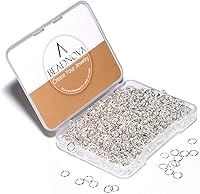 Vista 8 de BEADNOVA Anillos de salto de 5mm para hacer joyas, anillos abiertos plateados para aretes y llaveros (1200 piezas)