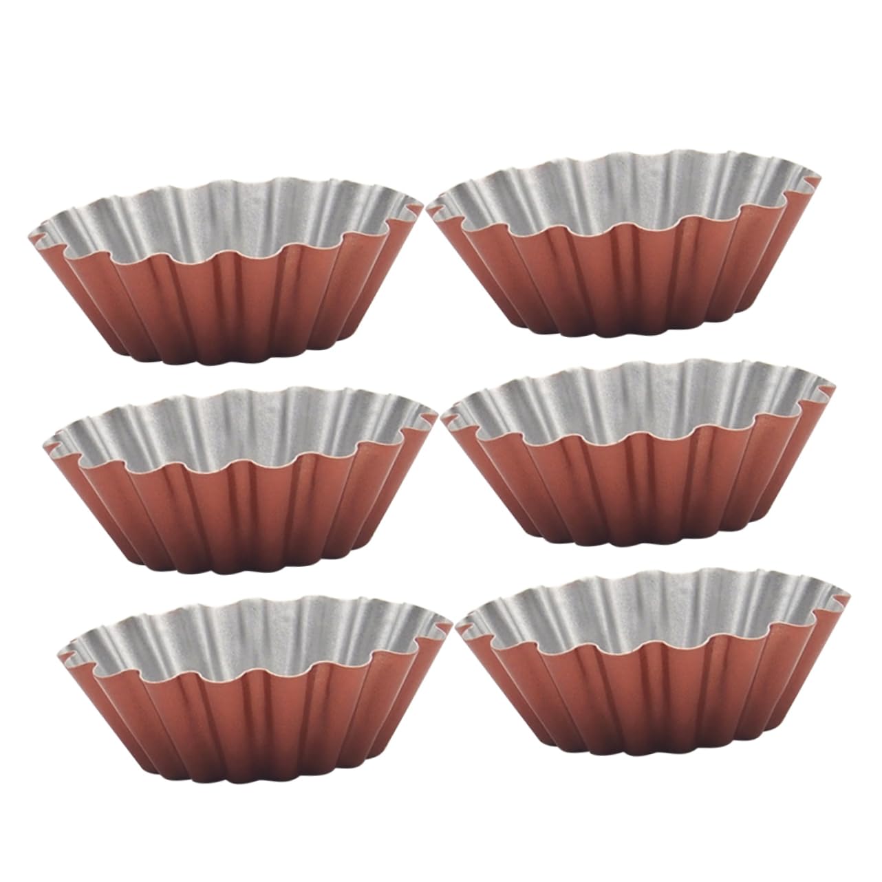 TOPBATHY 3 Juegos Molde Redondo Para Tarta De Huevo Taza Para Hornear Panecillos Domésticos Molde Casero De Gelatina Conveniente Molde De Budín Brown Acero De Alto Carbono 6 Piezas * 3