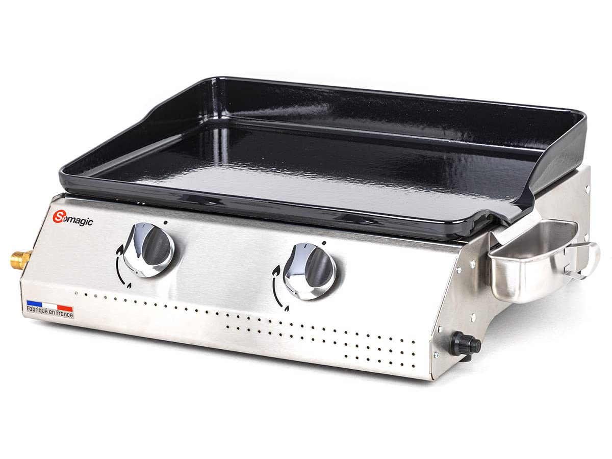 Somagic - Plancha de gas Vera 200 con cubeta de acero inoxidable