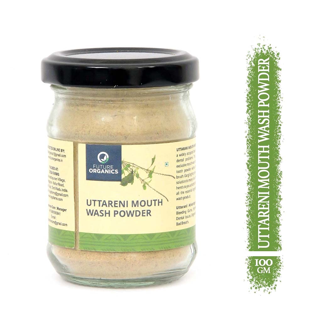 Future Organics Uttareni Mouth Wash Powder For Healthy Gums - 100 gm ! Removes Stains, Freshens Breath,Herbal and Natural Tooth Powder For Oral Health (B08CB595T7) Amazon Price History, Amazon Price Tracker
