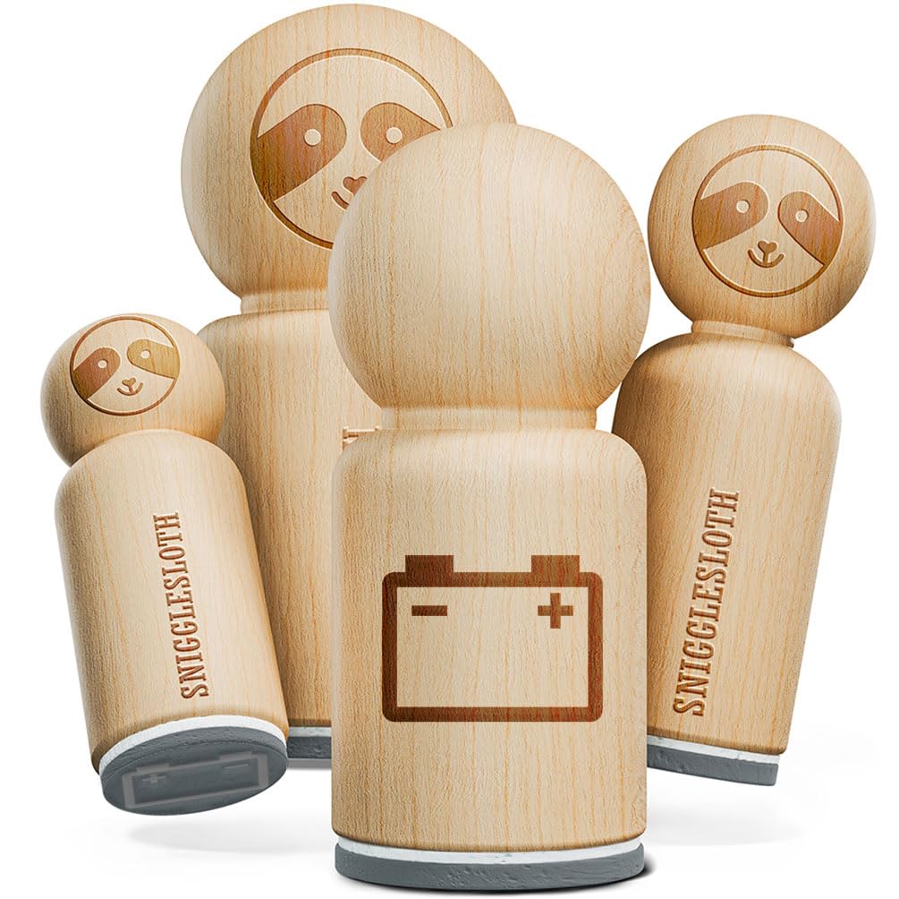 Car Battery Icon Rubber Stamp for Stamping Crafting Planners - 1 Inch Medium