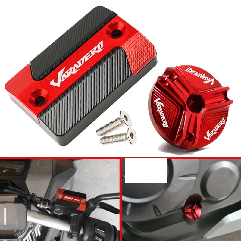 FIGULI Behälterdeckel Für Bremsflüssigkeitsreservoir – Vorne, CNC-Aluminium, Passend Für Honda XL 1000, XL125, Varadero (Rot), Schutz & Deko