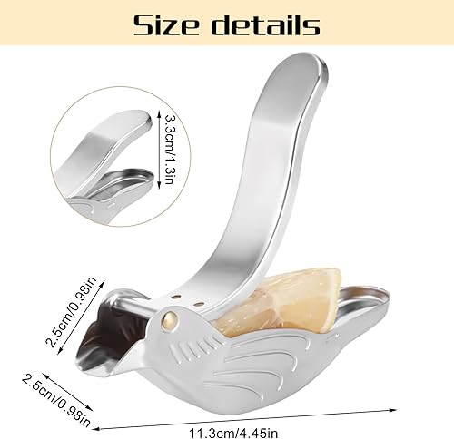 Miniatura 7 de Exprimidor de limón de pájaro, exprimidor de cuña de limón de acero inoxidable, exprimidor manual de limón, prensa de mano, exprimidor de rodajas de