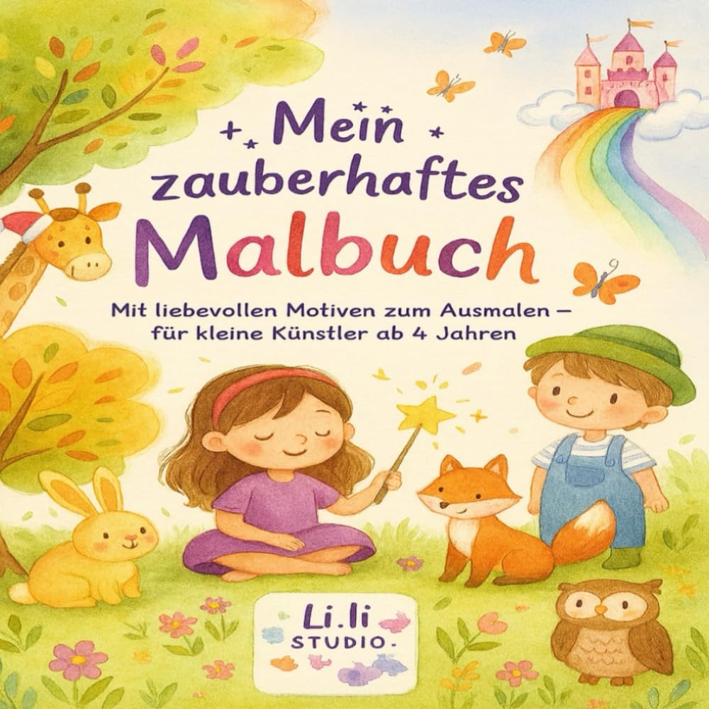 Mein zauberhaftes Malbuch: Mit liebevollen Motiven zum Ausmalen – für kleine Künstler ab 4 Jahren
