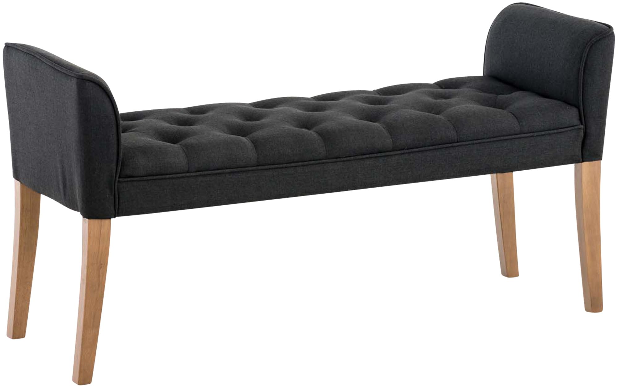 CLP Chaiselongue Cleopatra I Stoff-Bezug I Polsterbank, Farbe:dunkelgrau, Gestell Farbe:antik-hell