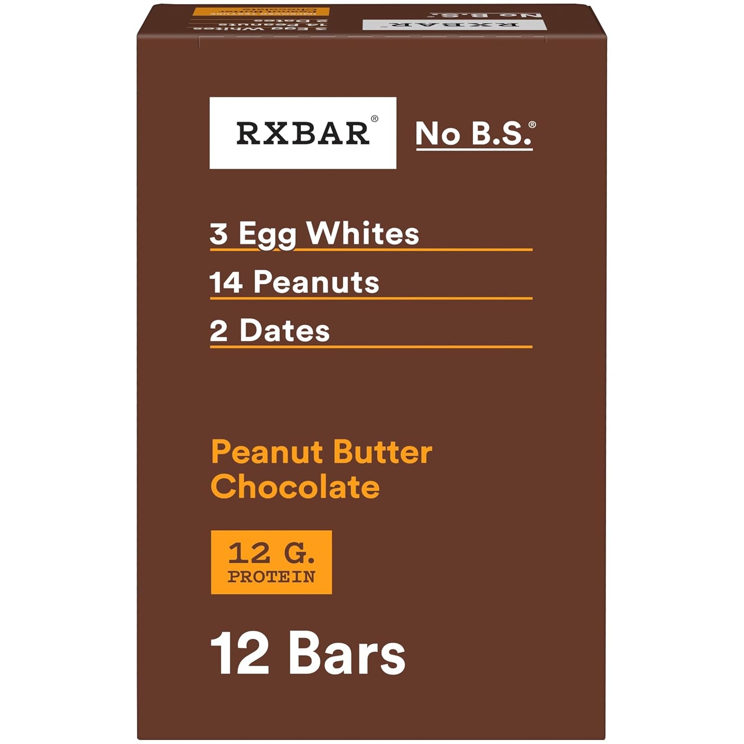 RXBAR Protein Bars, Protein Snack, Snack Bars, Peanut Butter Chocolate, 22oz Box (12 Bars) RXBAR Protein Bars, Protein Snack, Snack Bars, Peanut Butter Chocolate, 22oz Box (12 Bars)