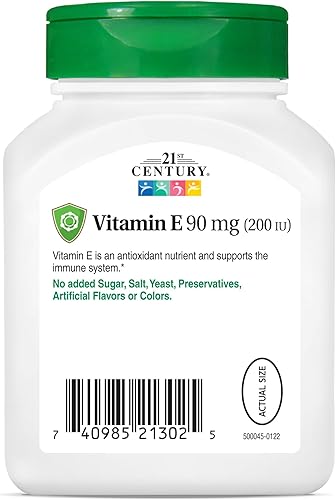 Miniatura 6 de 21st Century Cápsulas blandas E 200 I.U. (Dl-Alpha), 110 unidades (paquete de 2)