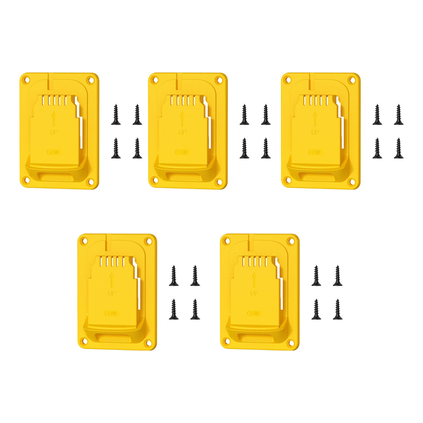 of 5 ABS Vertical Brackets Stand for 18V Batteries Efficient Garage Organization ABS Wall Mount Holder Stand