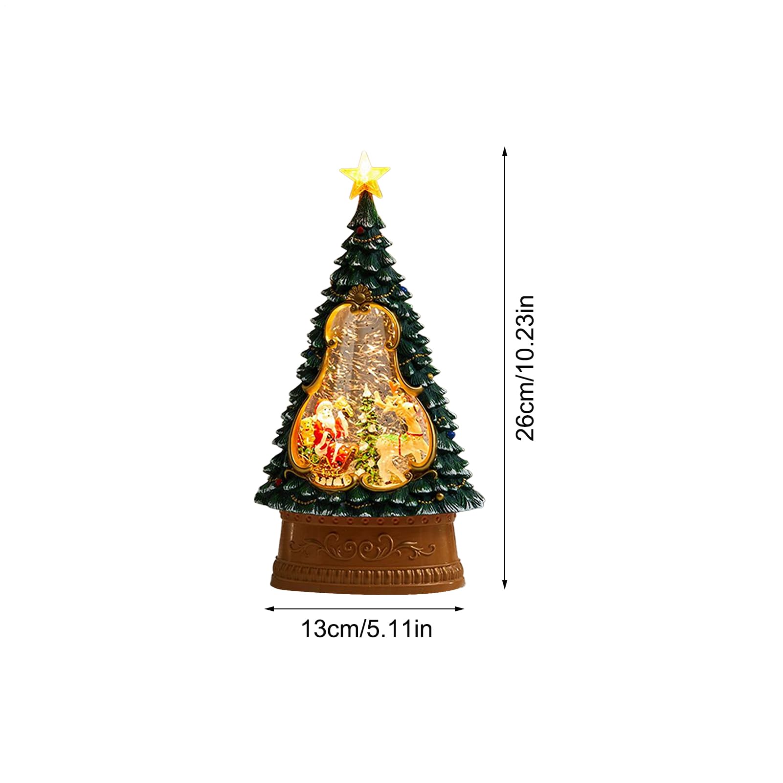 Boule À Neige De Noël USB Musical Minuterie de 6 Heures | Boule À Neige Lumineuse Pour La Table De Noël Pour Salon Chambre Manteau Étagère Rebord De Fenêtre Adolescents Adultes