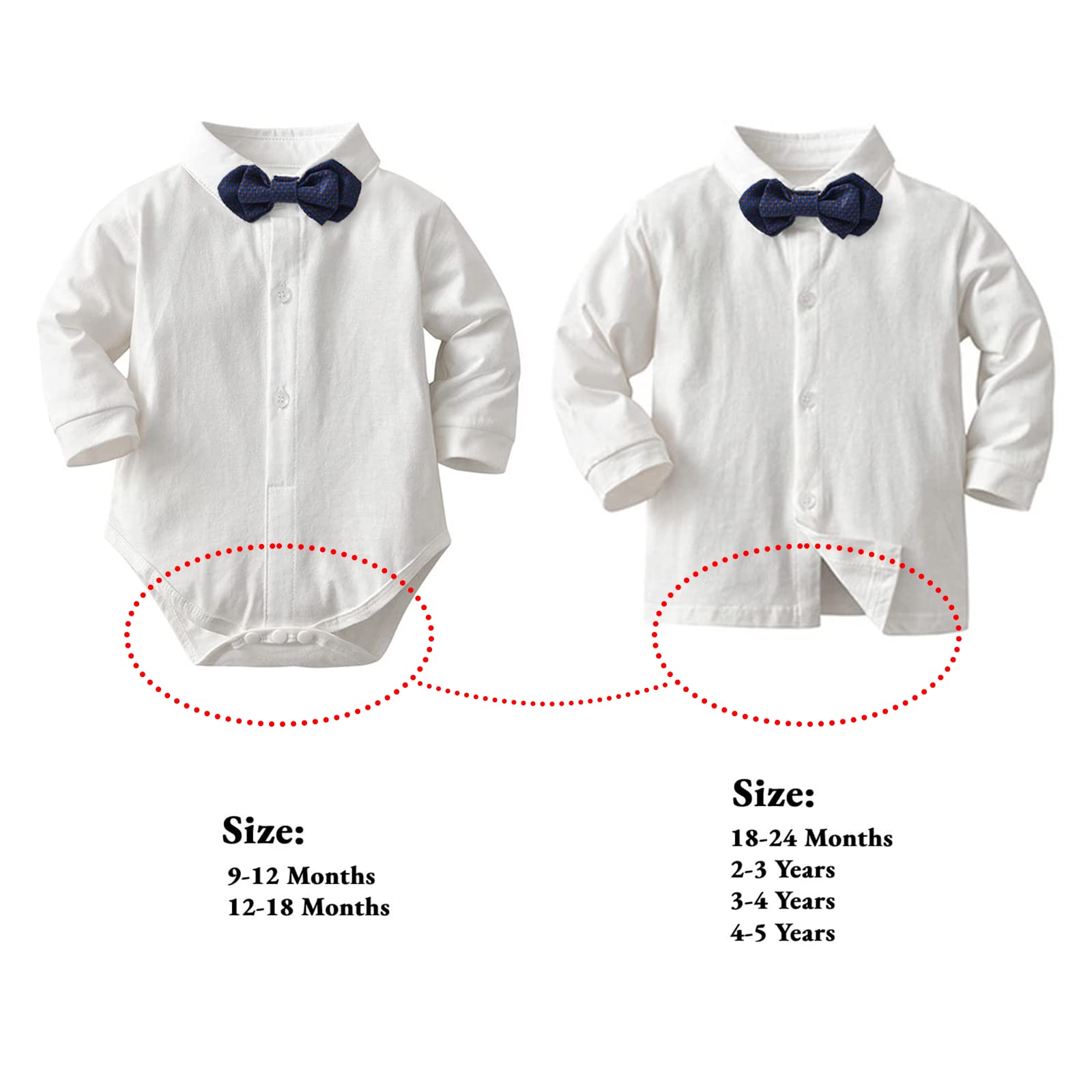 Volunboy Baby Boys Gentleman Suit, Toddler Formal Waistcoat Outfit Wedding Shirts + Vest +Bow Tie 4 PCS Set — view 4