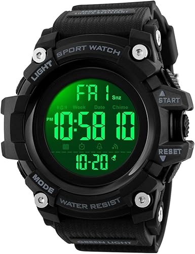 MASTOP Reloj de pulsera deportivo impermeable al aire libre con cronógrafo multifunción para hombre de marca digital