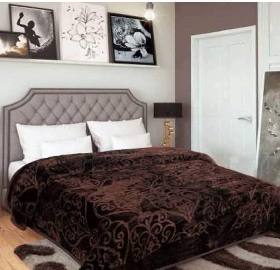 CHANGERS Embossed Blankets,Quilt,duvets,dohar,Quilt,duvets,dohar Solid Colour Ultra Soft Floral Double Bed Heavy Mink Winter Blanket-image-48