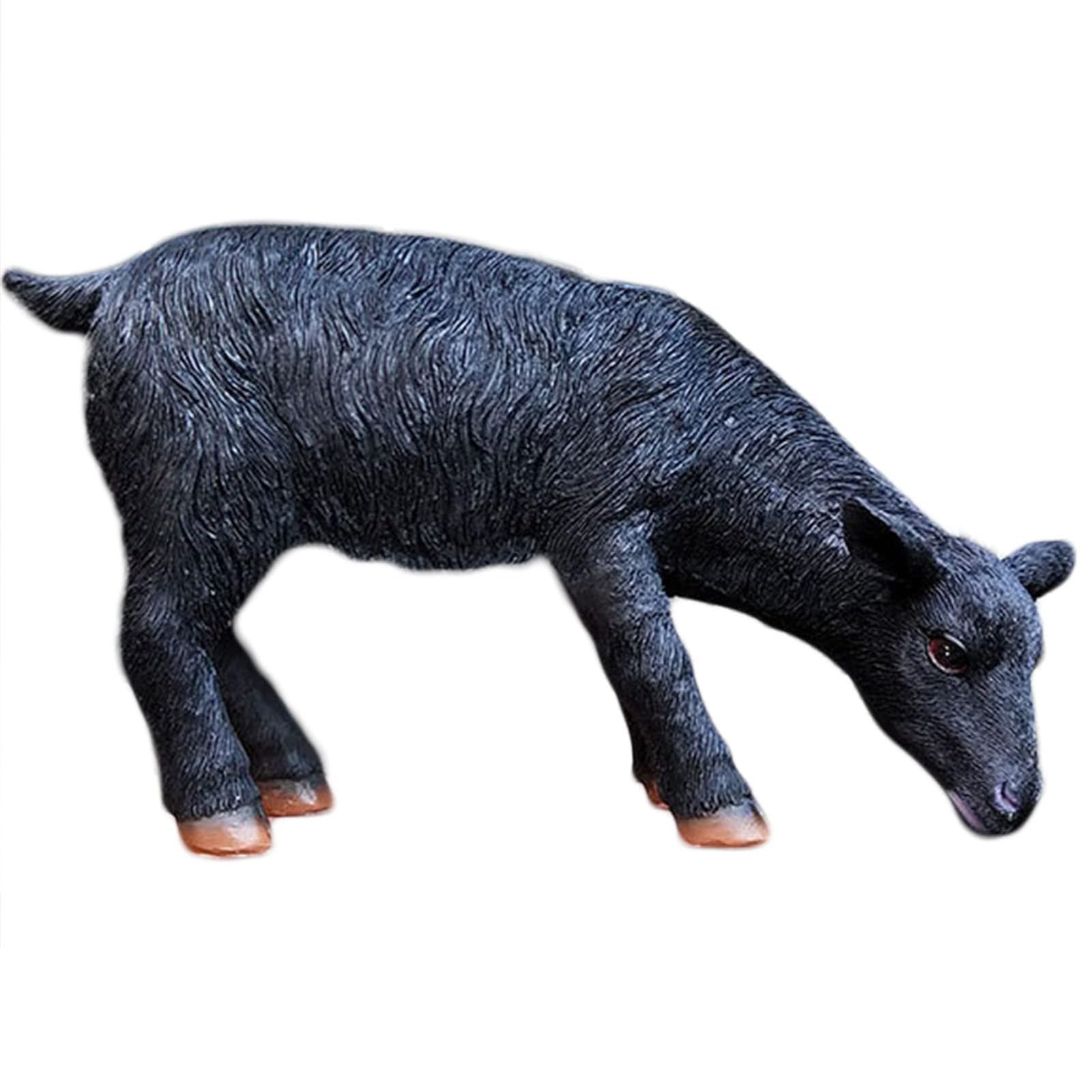 YXCQHZM Sheep Statues Resin Goat Lamb Statue Simulation Lamb Farm Animal Sculpture for Yard Patio Home Outdoor Art Decor Ornament (B)