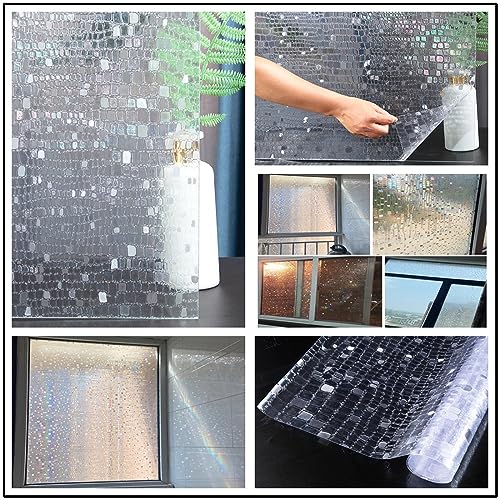 Vinilo para ventana vidrio película privacidad 3D sin adhesivo miniatura 7