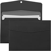A4 Document File Folder, New Soft Leather A4 Pocket Envelope Folder Wallets,Waterproof Expanding File Organizer Portfolio Storage,File Organizer (Black)