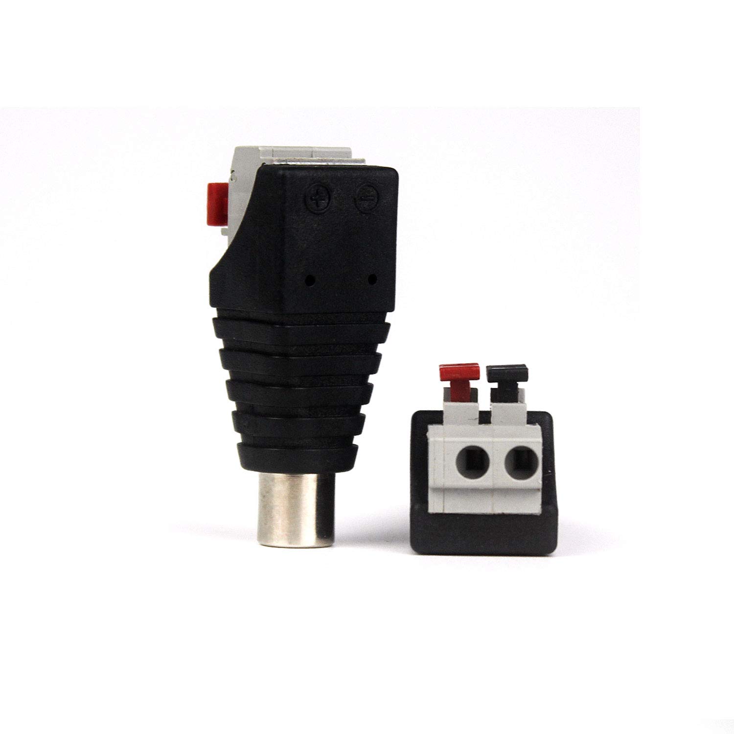 Image secondaire de YTIan 2-pairs RCA Male femelle vers 2 bornes à femelle AV Audio Vidéo Ressort Appuyez sur type Balum connecteur adaptateur pour