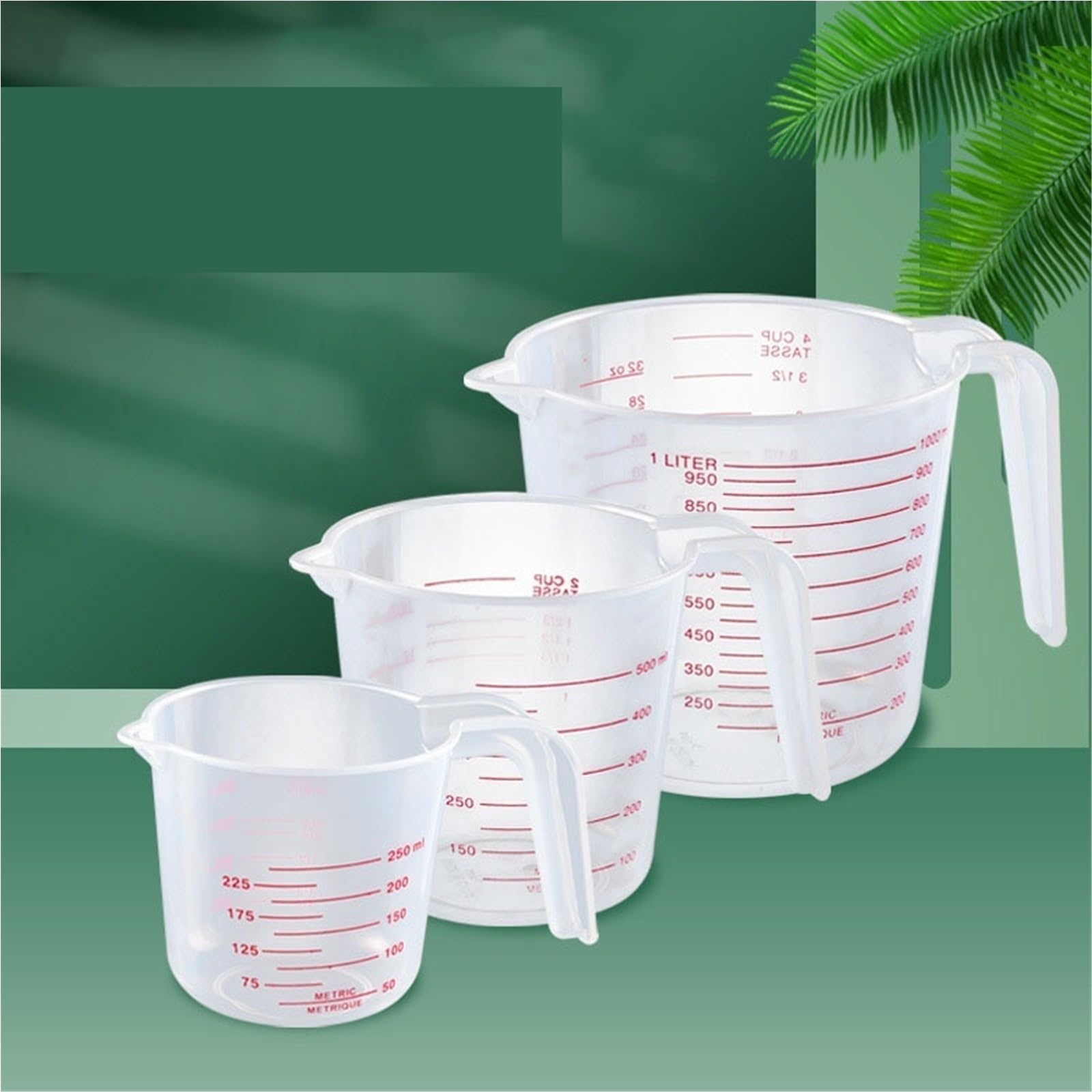 5pcs 250/500/1000ML Cup Silicone Measuring Cups And Spoons Plastic Jug Digital Kitchen Scale Baking Tools Timer Accessories Für Labor Küche(1000ml)