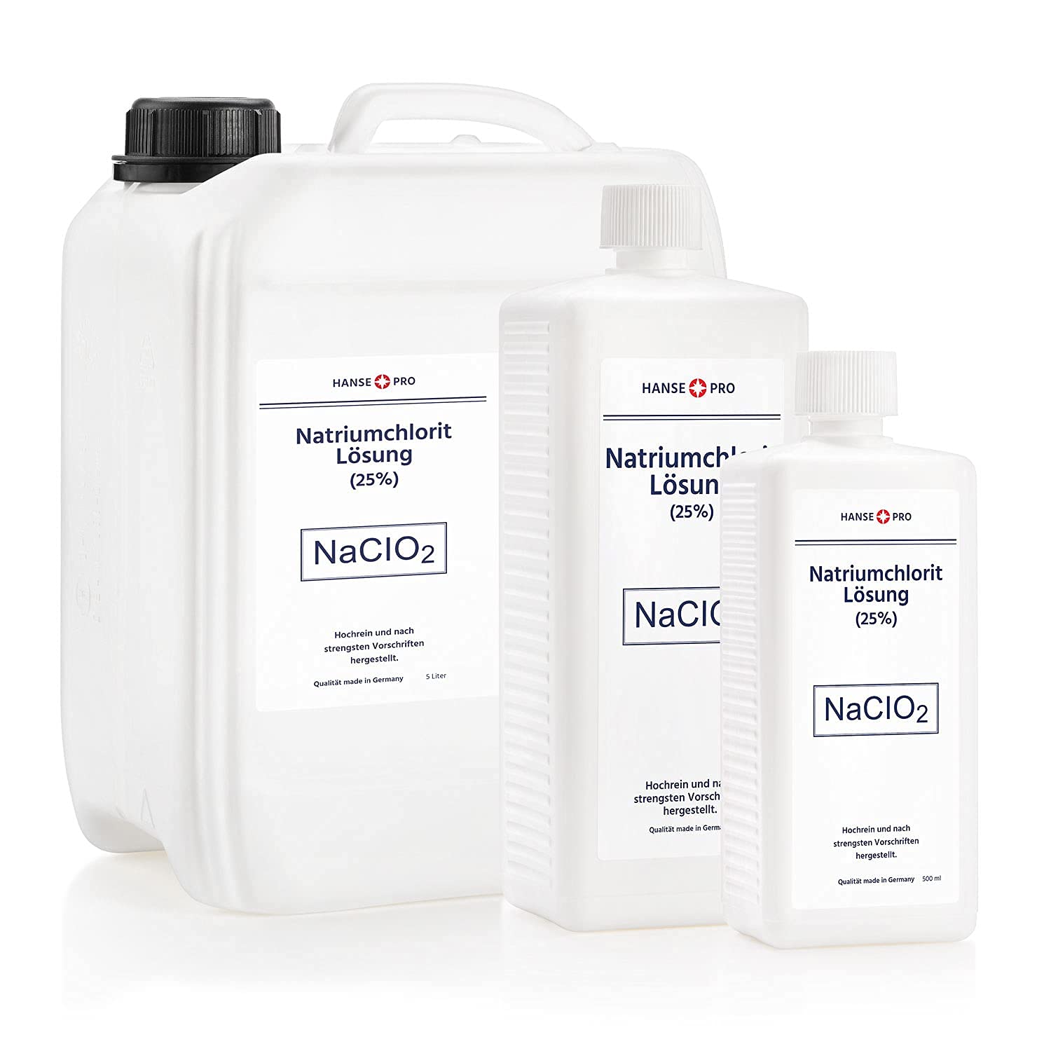 HANSE PRO Natriumchlorit Lösung (25%), 4 x 500 ml, nach Original-Rezeptur, deutsches Qualitätsprodukt