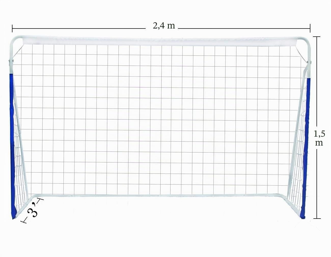 But de football portable en acier de 2,4 m pour extérieur, jardin, entraînement avec filet de football résistant à la moisissure et sac de transport 240 cm