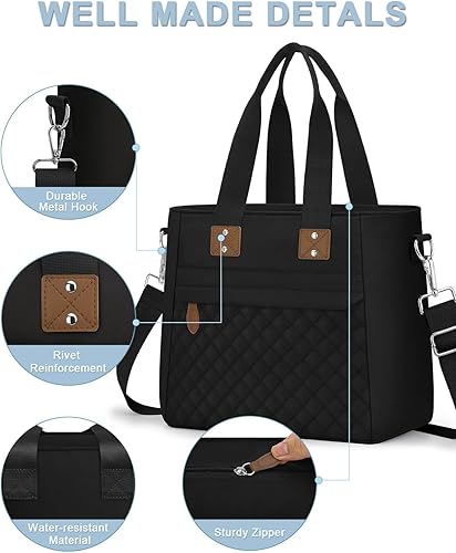 Miniatura 6 de Lonchera térmica para mujeres y hombres, lonchera térmica grande para mujeres con correa extraíble para el hombro, bolsas de almuerzo reutilizables