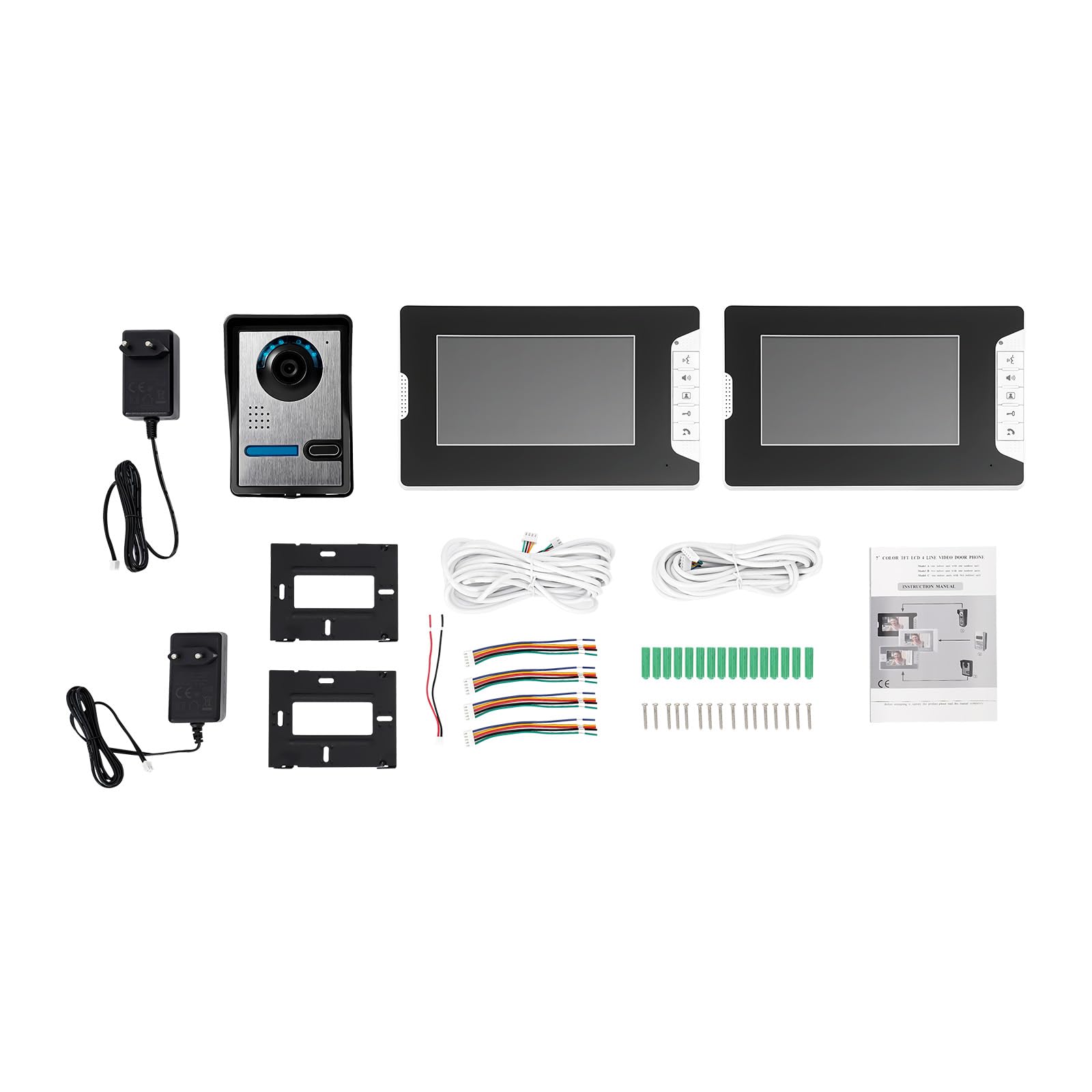 Video Türklingel Set – Türsprechanlage mit Kamera, Türklingel mit Kamera und Monitor, modernes Design, Aluminium, wetterfest, Nachtsicht – für Haus, Wohnung & Sicherheit