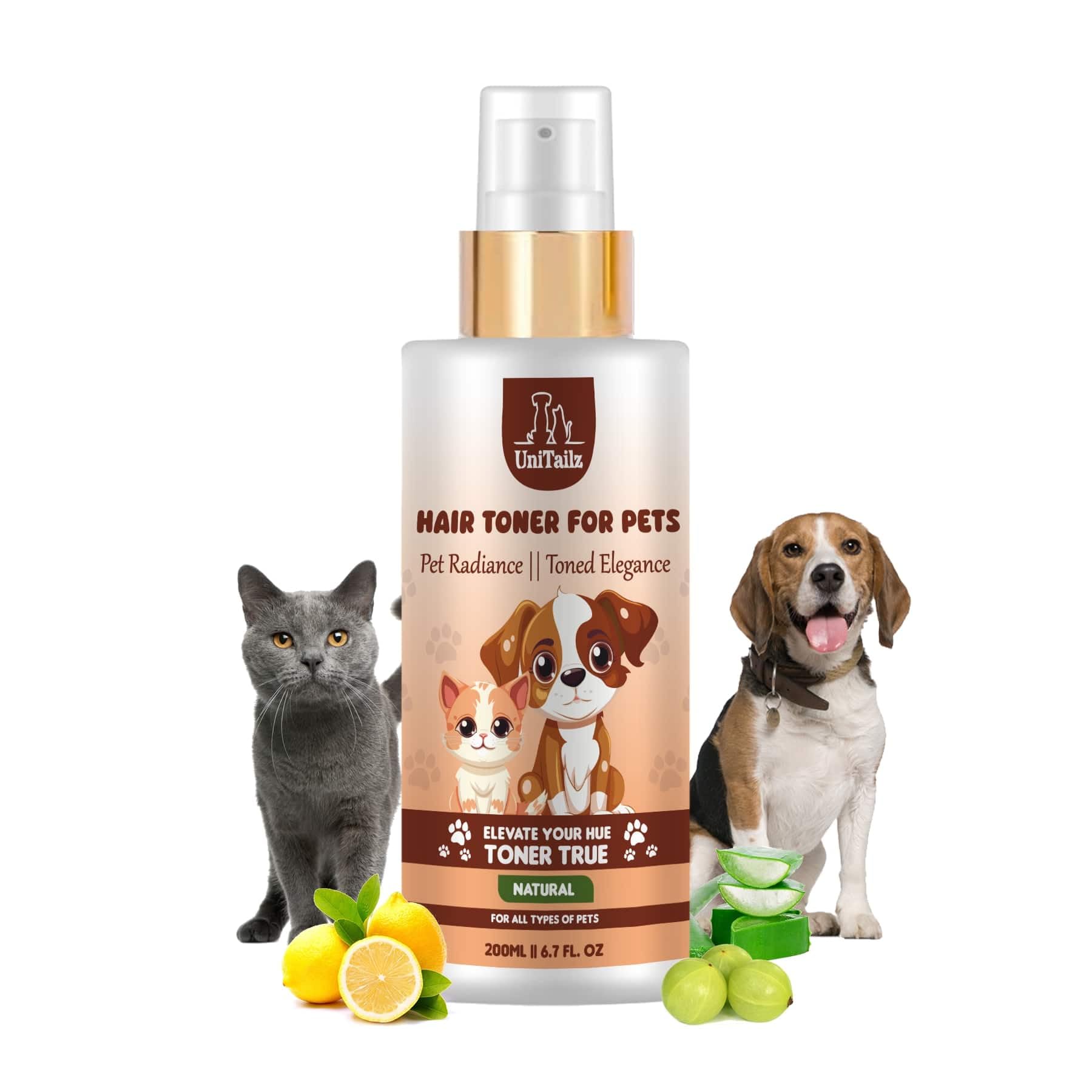 Unitailz Hair Toner Spray for Pets, Dog, Cat | Cleans & Conditions, Hair Fall Control | Help in Antifungal, Anti-Itching | Strengthening Coat with Natural Actives for All Types of Pet Breeds – 200ml (B0D261JYQH) Amazon Price History, Amazon Price Tracker