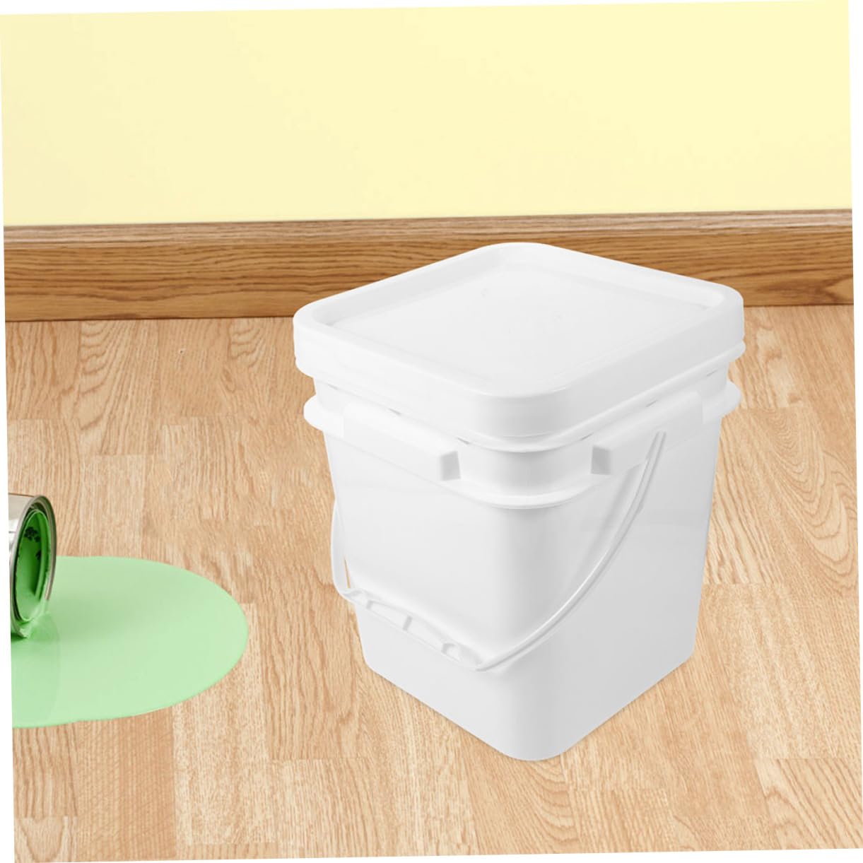Cubo de Pintura de Plástico Blanco Tapa 10l, Paquete de 2