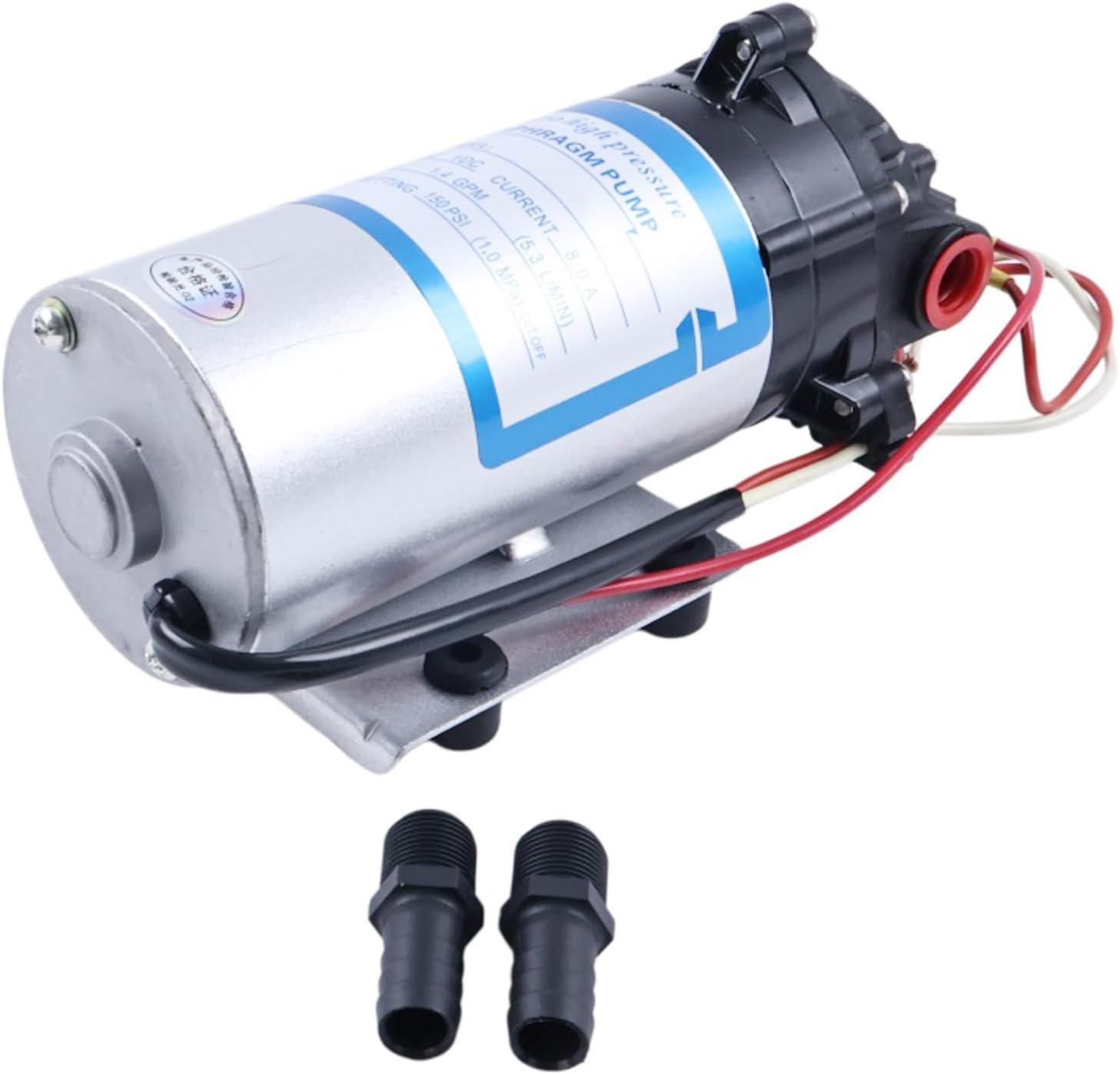 12V DC High Pressure Diaphragm Pump 8000-543-238 1.4 GPM 150 PSI Automatic Demand Water Pump 3/8" NPT Female Ports Compatible with Agricultural Sprayers