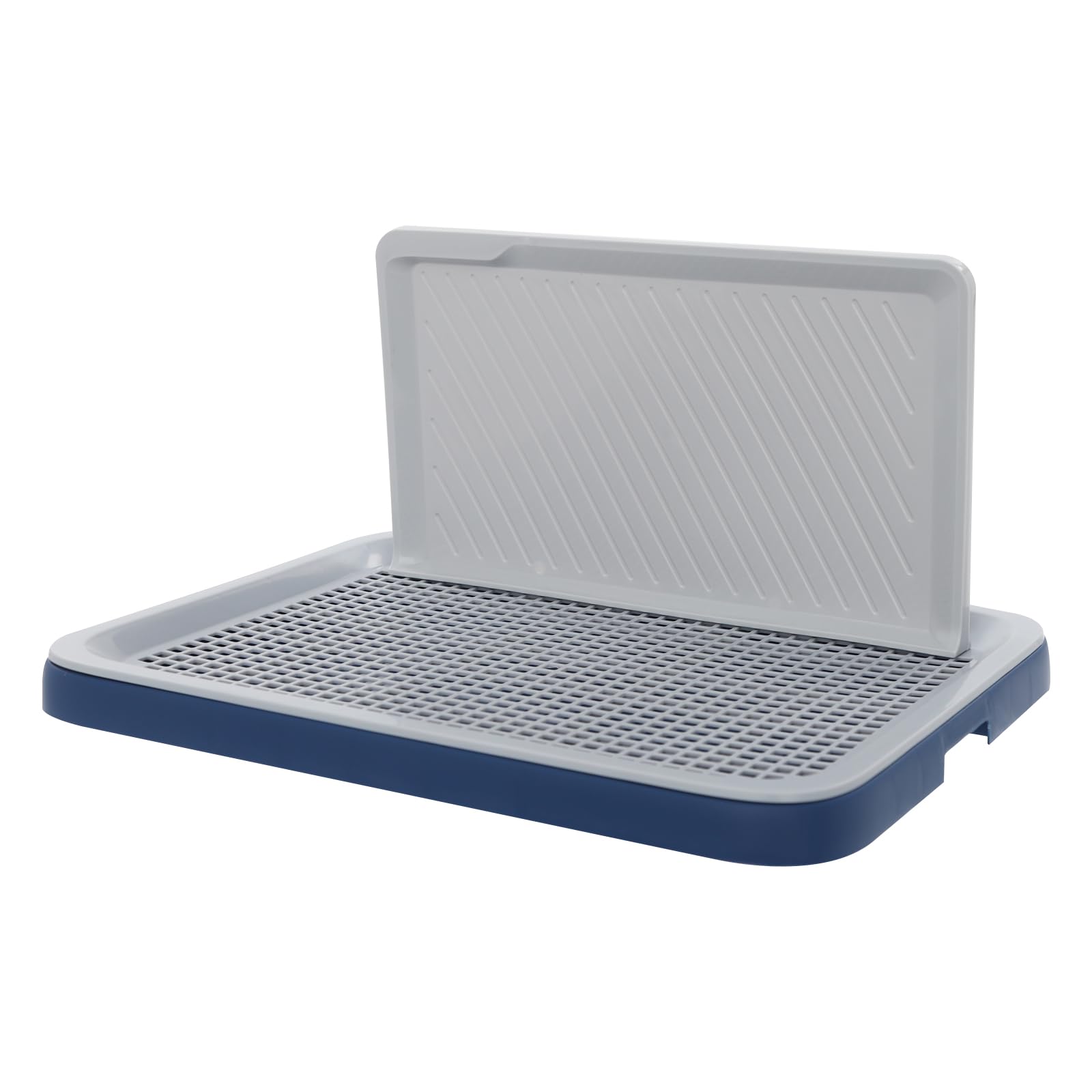 Toilet, 50.5x39x3cm Dog Litter, Pet Puppy Potty Tray with Wall, Pee Pad Holder Dog Toilet Potty Training Tray for Yorkshire, Tea Cups (Blue and Grey)