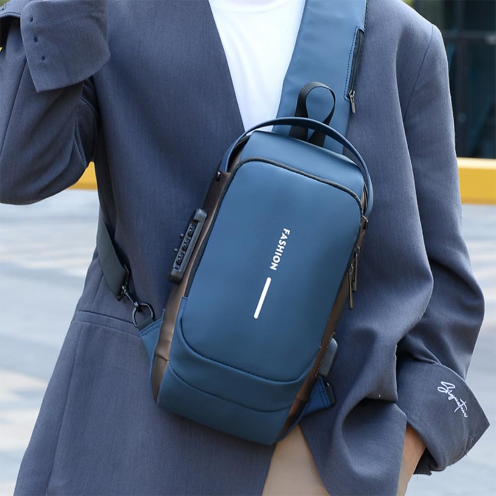 Bolsos Cruzados de Hombro y Mochila para Hombres y Mujeres, Bolso de Pecho con Múltiples Bolsillos para Trabajo, Ciclismo, Motocicleta, Deportes y Viajes