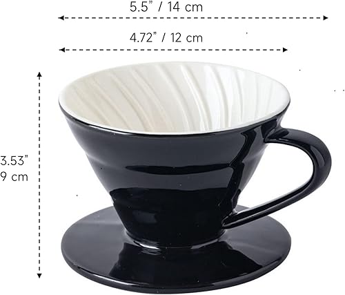 Miniatura 8 de Gotero de café de cerámica para cafeteras (tamaño02 negro)