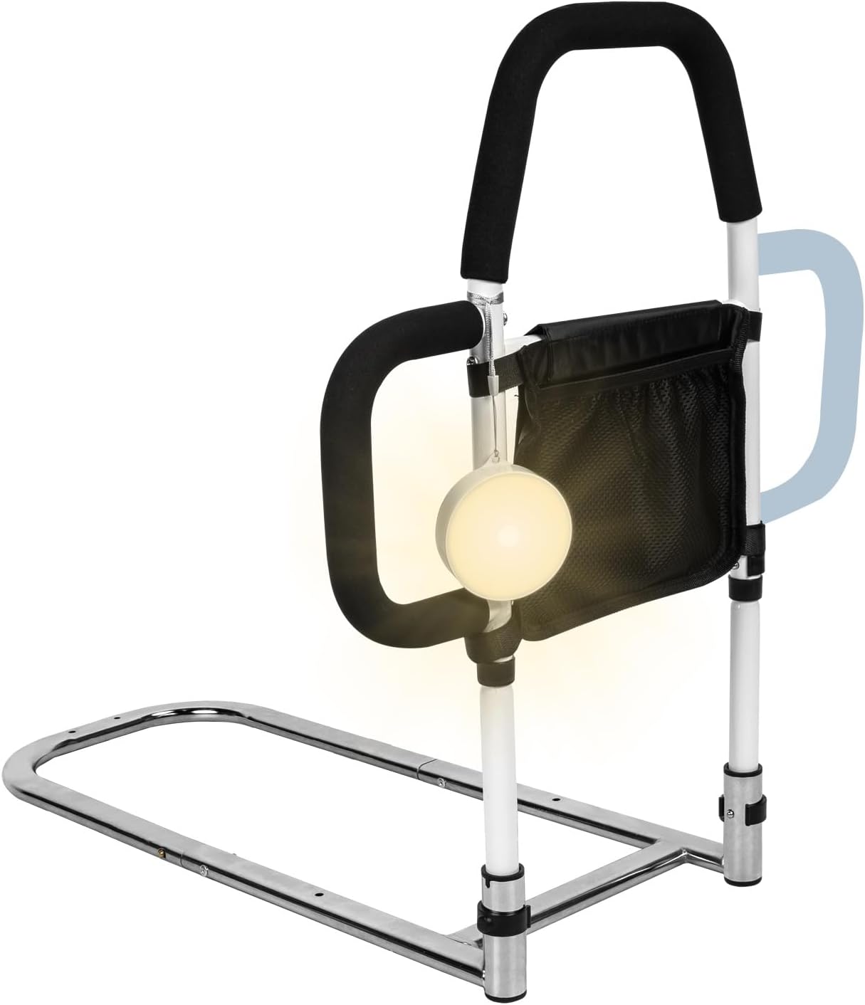 Bed Rails for Elderly Adults Safety with Motion Sensor Light & Double Foamed Grab Bars, Bed Rail with Storage Bag for Fall Prevention, Fit King, Queen, Full, Twin Bed, Getting in & Out of Bed Bed Rail with Motion Light