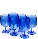 Yalin Set of 6 Unbreakable 12 oz Acrylic Plastic Wine and Water Tumbler Stackable Goblets. (Multicolor, 15 oz)