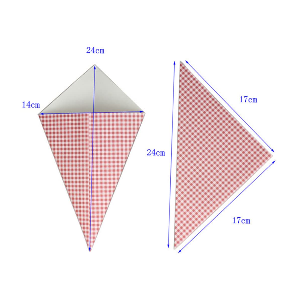 VALICLUD 50pcs Triangle Popcorn Boxes Oilproof Snack Containers with Lattice Printing Birthday Parties and Treats Stylish French Fries Treat Box for Convenient Snacking