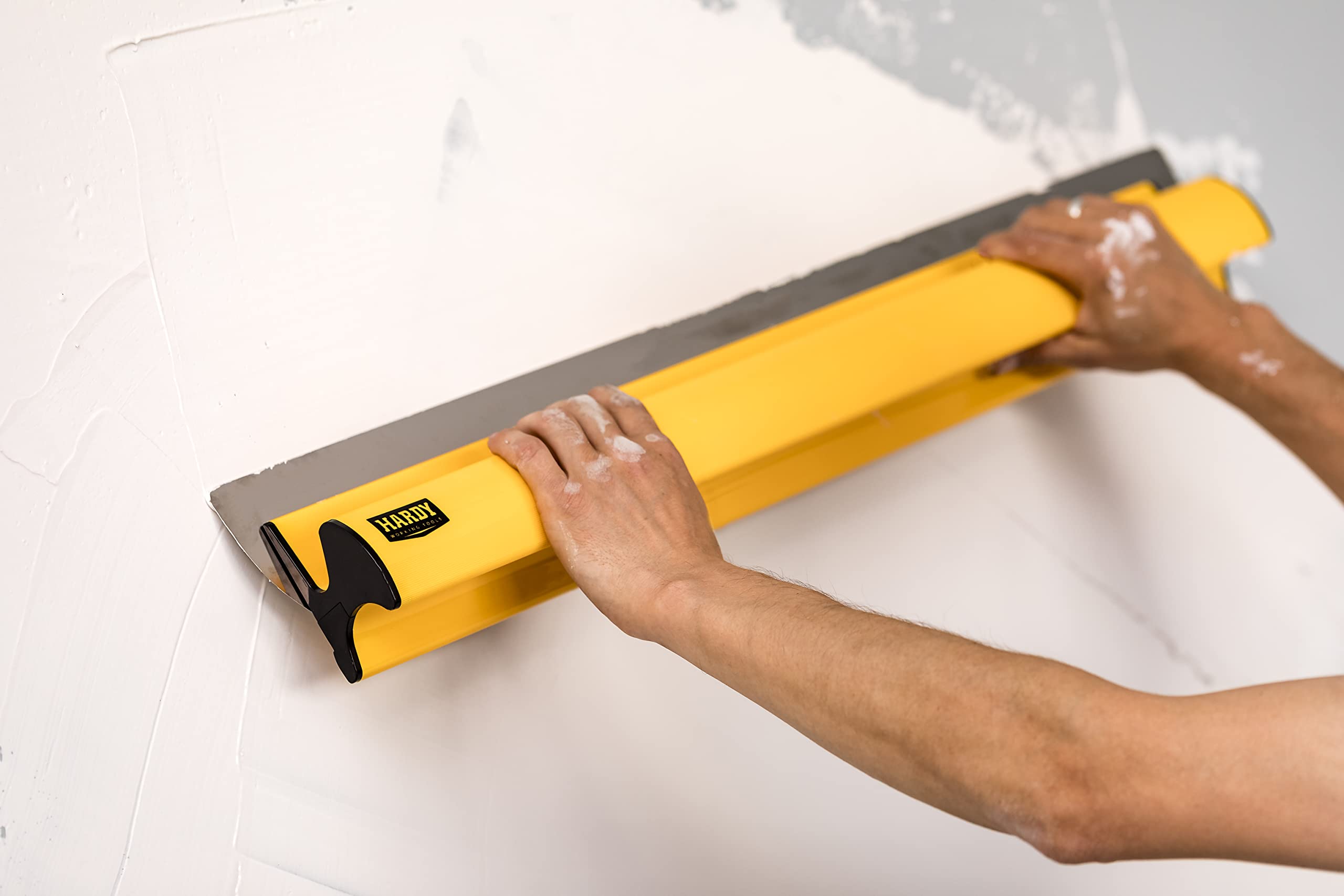 HARDY WORKING TOOLS Gipsspachtel 80 cm - Flächenspachtel aus Rostfreiem Stahl - Spachtel Werkzeug - Japanspachtel - Wandwerkzeuge - Malerspachtel - Profi Fassadenspachtel zum Spachteln, Verputzen