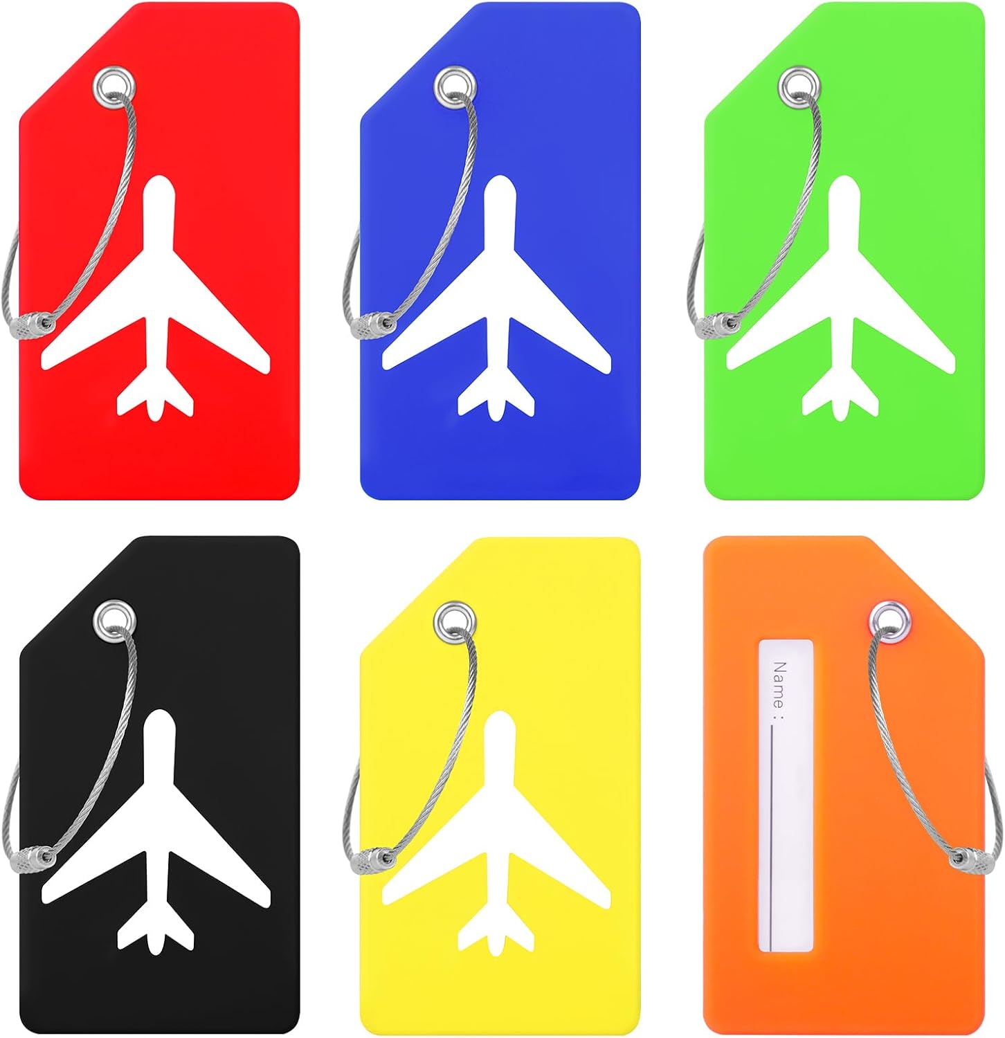 6 PCS Luggage Tags Silicone Suitcase Tags with Steel Loop Luggage Labels with Name ID Address Card, Waterproof Baggage Labels for Travel Bag Quickly Spot Luggage (9 x 4 cm, 6 Colours) 6 PCS Luggage Tags Silicone Suitcase Tags with Steel Loop Luggage Labels with Name ID Address Card, Waterproof Baggage Labels for Travel Bag Quickly Spot Luggage (9 x 4 cm, 6 Colours)