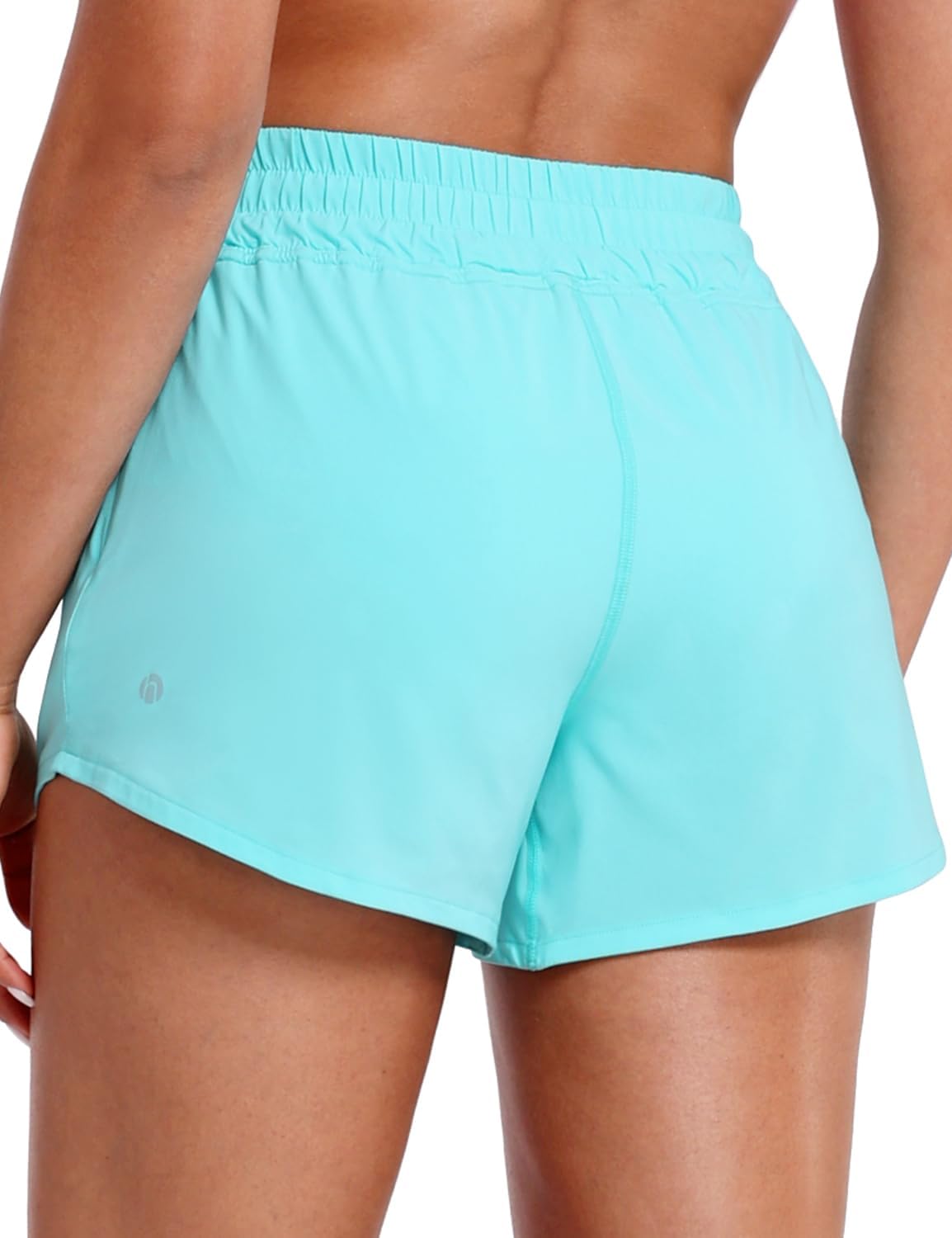 HeyNuts Agile Running Shorts for Women, High Waisted Athletic Shorts Lined Workout Shorts with Zipper Pocket 4"