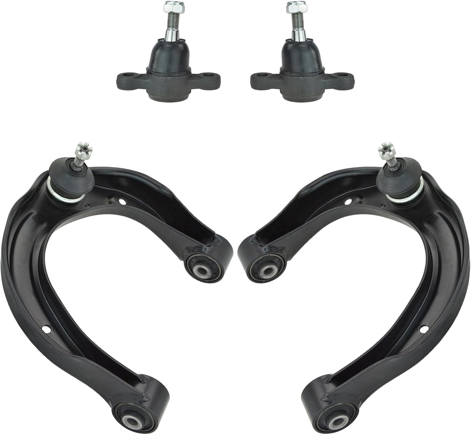 TRQ Front Upper Control Arm with Ball Joint Set 4 Piece Compatible with 2006-2011 Hyundai Azera 2007-2010 Sonata 2007-2009 Kia Amanti