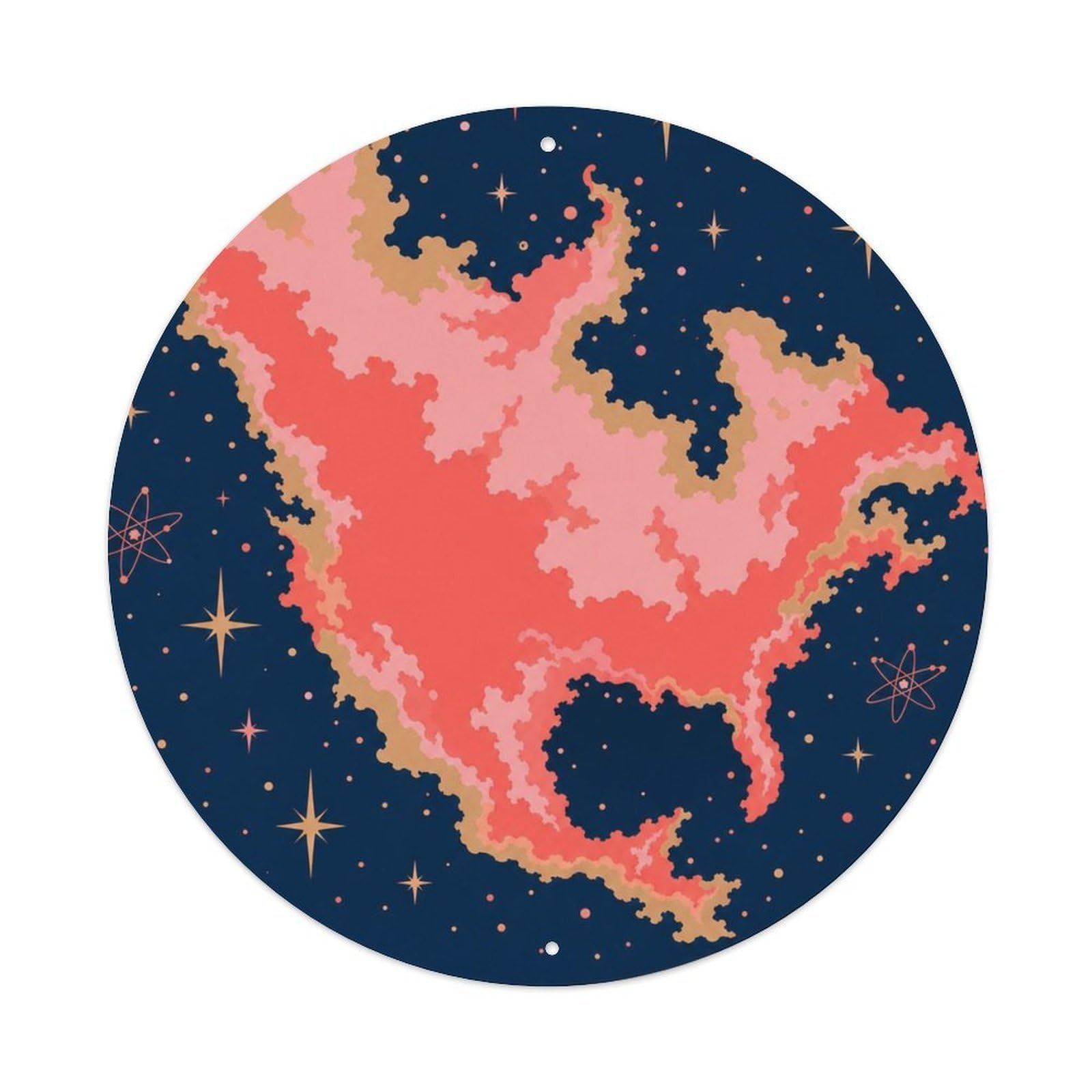 Okngb Style Cosmic North America Nebula Astronomy Chart Telescope Metal Tin Sign Plaque Wall Decor For Cafe, Man Cave, Club Bar, Office, Home Garden Round Metal Poster 8X8inch