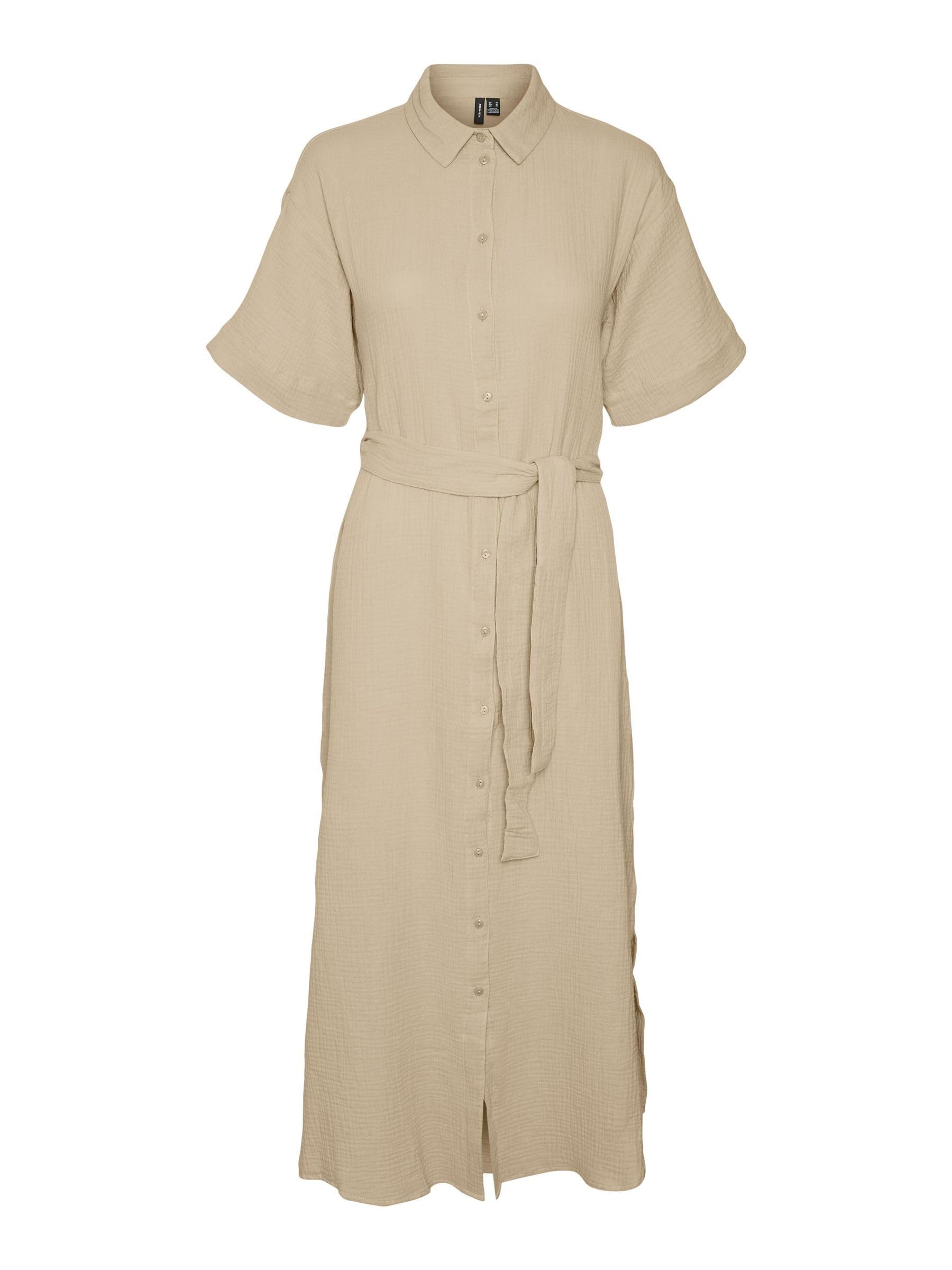 Vmnatali Nia 2/4 Calf Shirt Wvn, Irish Cream · 10283129