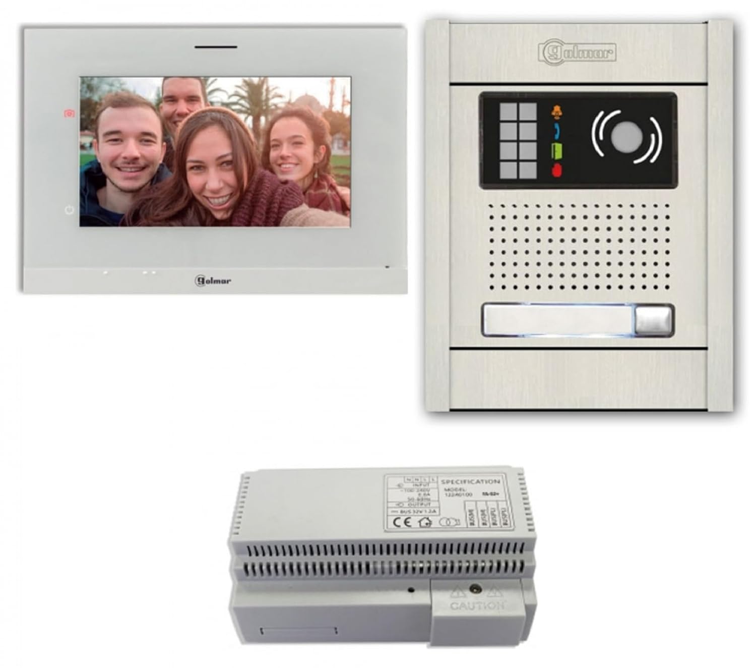 Alpha Communications VKG2-A7/1AF 1-Unit Video Intercom Kit, Aluminum; Flush Mount; 7-Inches Color Monitors; Backlit Low-Light Panel