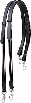 English 3/4" Wide Full Horse English Elastic Leather Adjustable Side Reins 803LR01