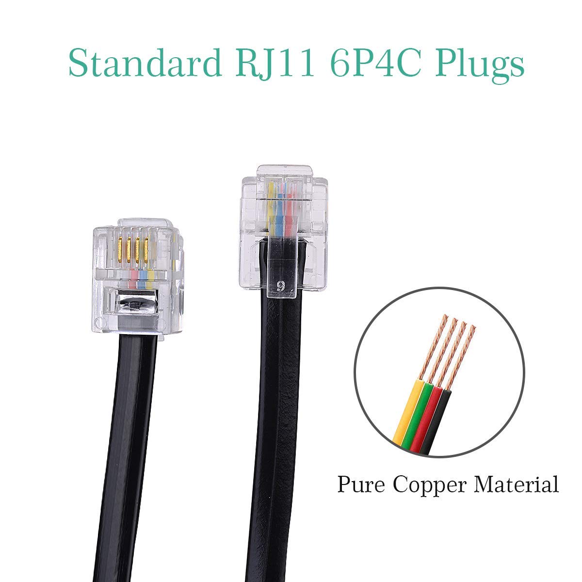 Adaptateur Division Signal SHONCO Coupleur RJ11 6P4C - Pack De 2 Adaptateurs De Ligne Téléphonique Noir Coupleur Noir Double