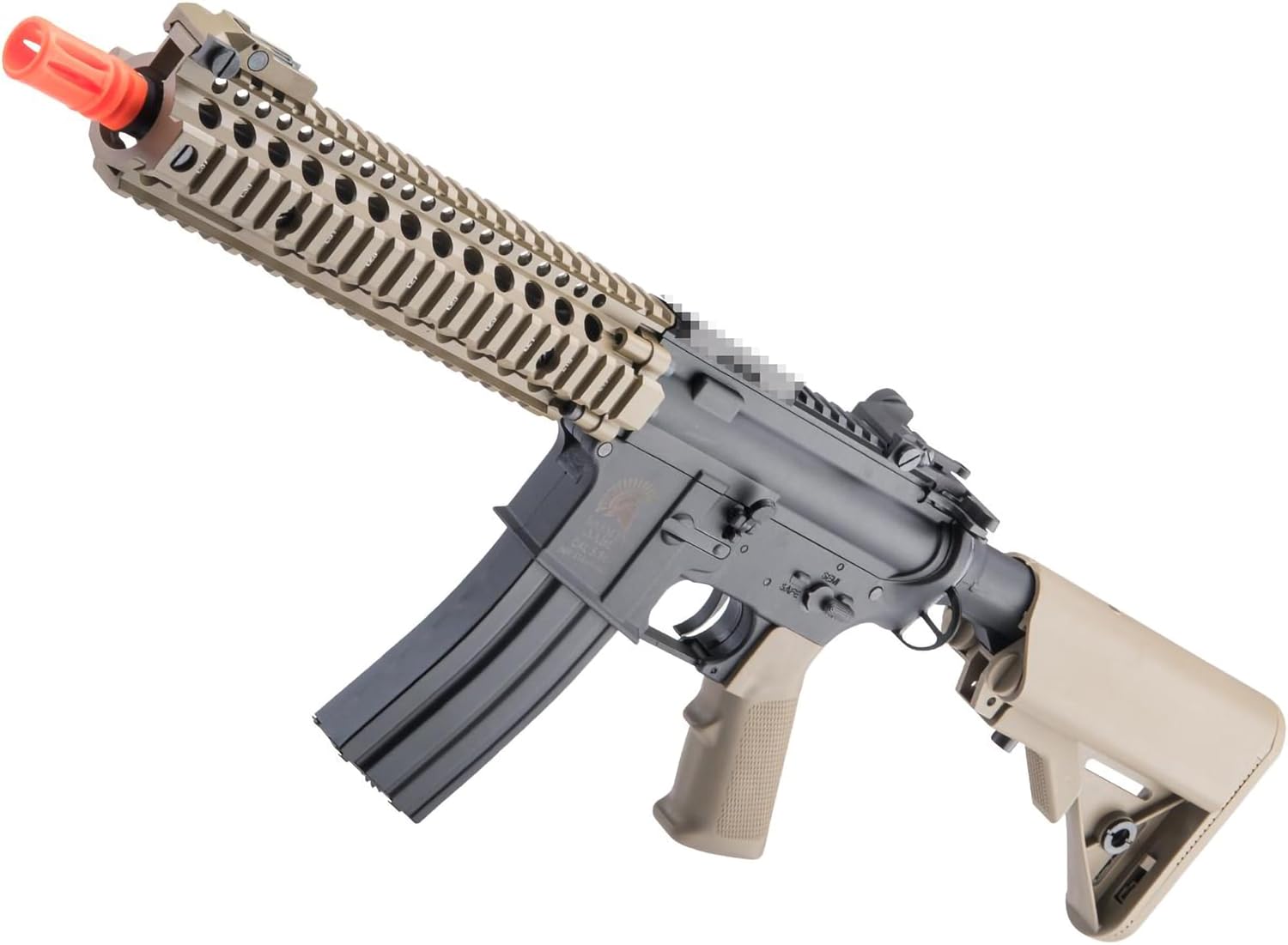 Evike Airsoft - Matrix Mk18 Mod 1 Sportline AEG Airsoft Rifle w/ G3 Gearbox & Daniel Defense Rail System (Color: Black & Tan / 400 FPS)