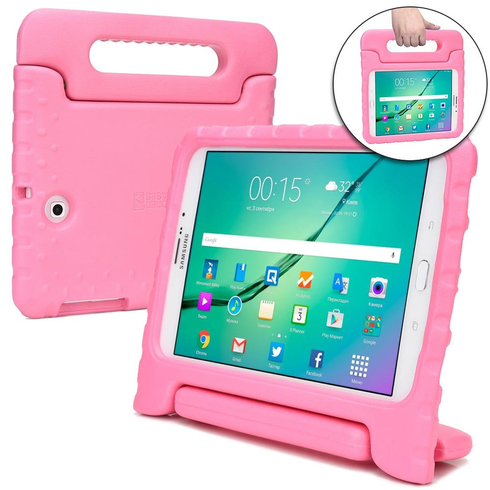 Cooper Dynamo [Rugged Kids Case] Protective Case for Samsung Tab S2 8.0 | Child Proof Cover, Stand, Handle, Protector | SM-T710 T711 T713 (Pink)