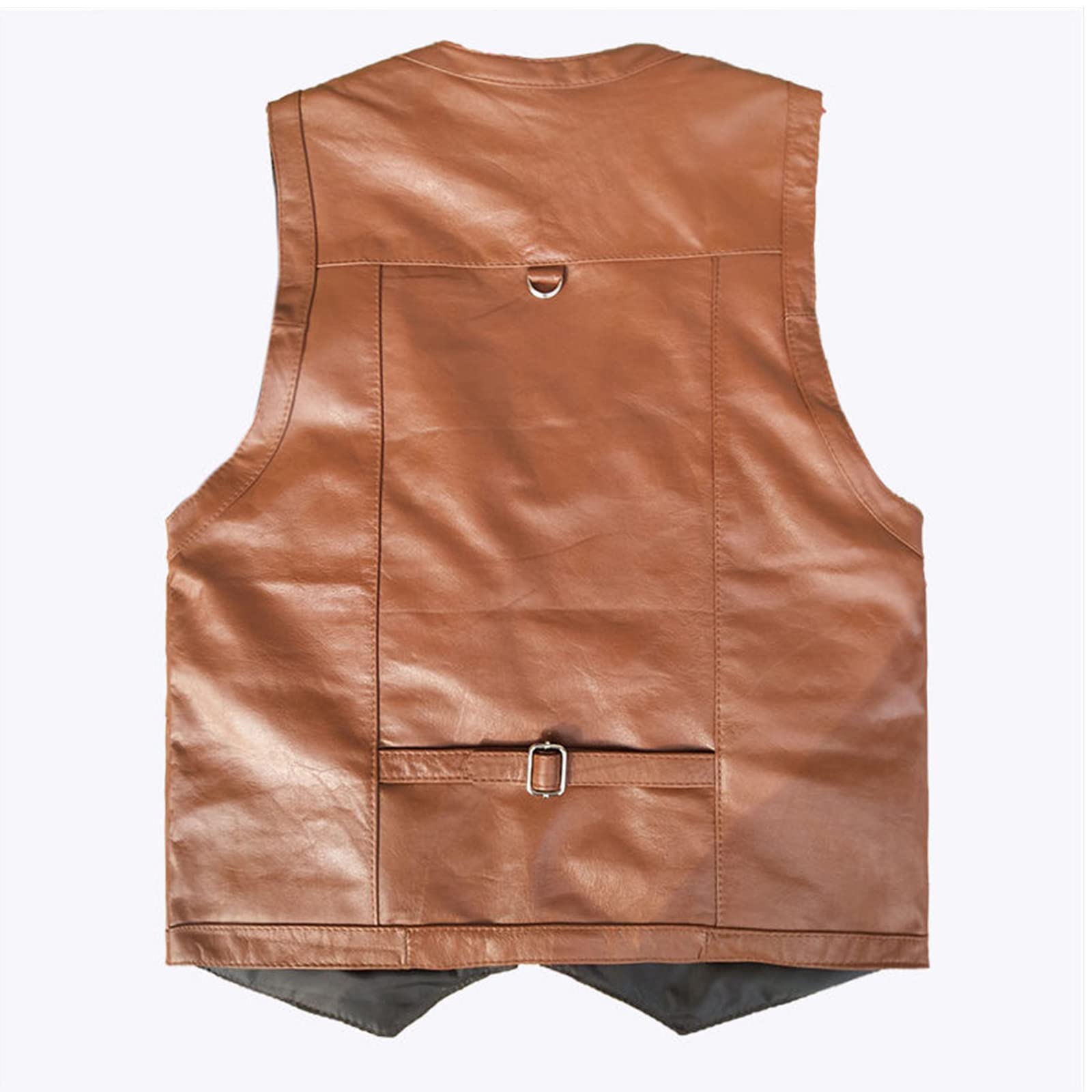 Multi-Pocket Vest Herren Schwarz Fotografie Weste Leder Motorrad Motorrad Weste Herbst Ärmellose Jacke