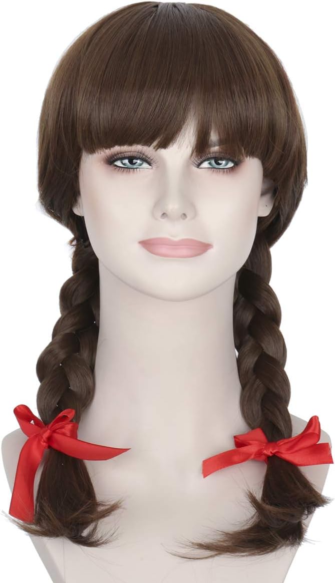 Miss U Hair Long Brown Braided Wig Braided Hair Accessories Conjuring Cosplay Wig