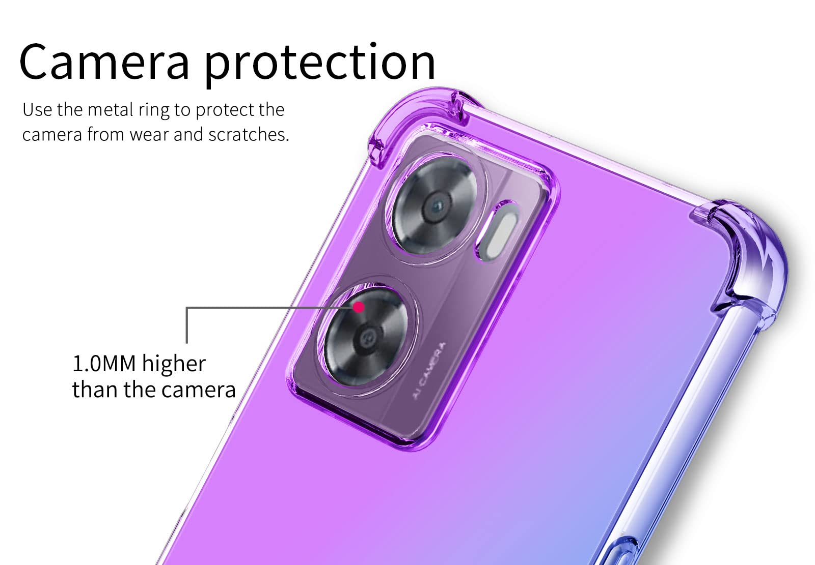 BORYA Cover per OPPO A57 4G/OPPO A57s, Transparent Morbida Silicone TPU Bumper Custodia, Ultra Sottile Antiurto Setoso Semplice Elegante Pattern Case, Astronauta