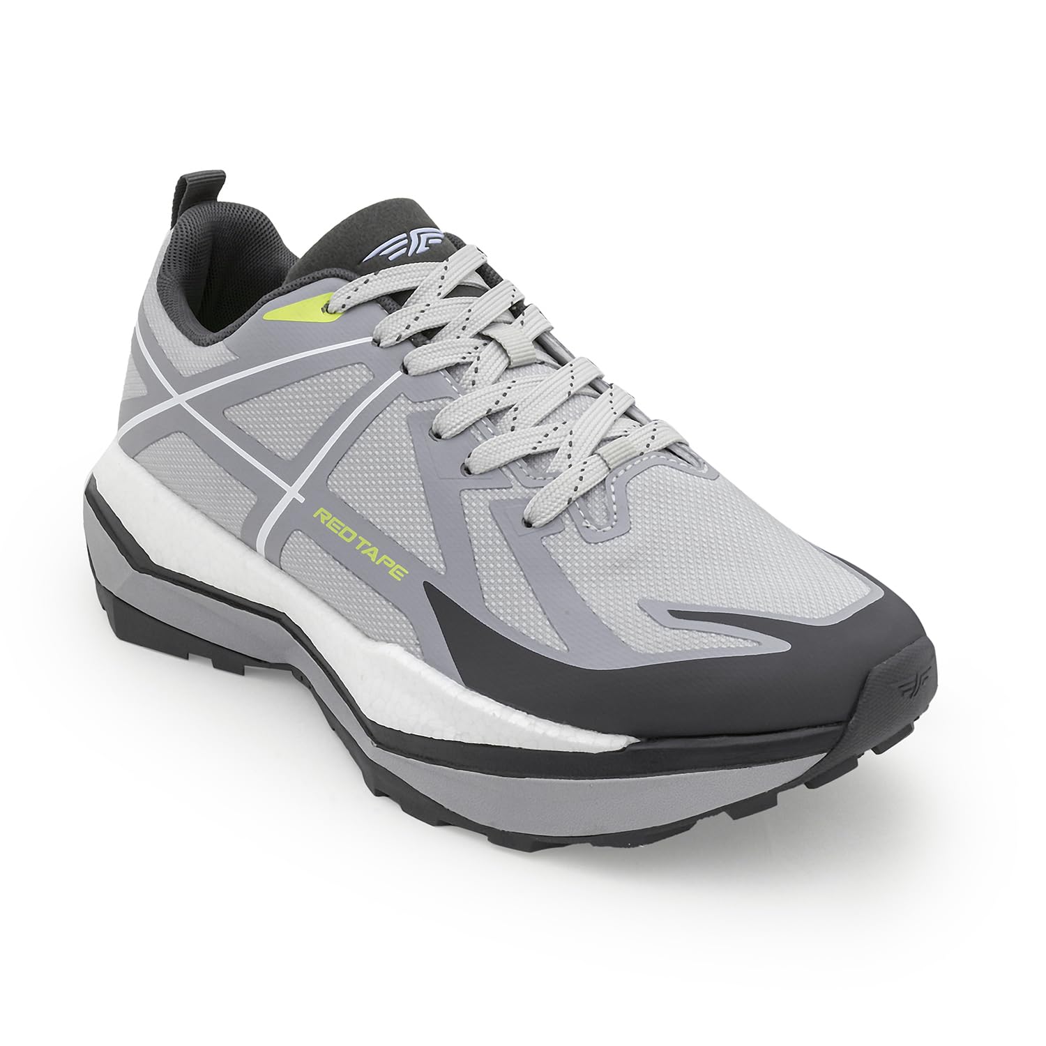 Men's Sneakers Grey Mesh TPU Round Toe Lace-Up-image-31