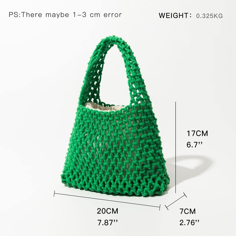 Borsa da Spiaggia Borse Da Donna Intrecciate In Corda Di Cotone Borse Da Donna Con Piccola Tasca Interna Borsa A Tracolla Per Borsa Da Telefono Intrecciata A Mano Elegante